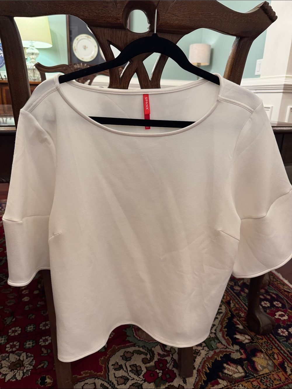 SPANX White Short Sleeve Ponte Boxy Top